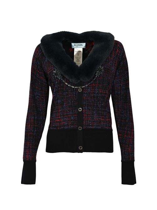 Cardigan reversibile stampa tweed BLUGIRL | RF5190 MA98OP9089